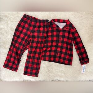 Carters Cozy Kids Plaid Pajama Set - Red and Black
